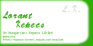 lorant kepecs business card